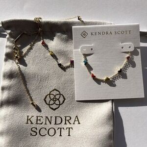 ✨Kendra Scott Haven Heart Gold Strand Necklace in Multi Mix New🩷